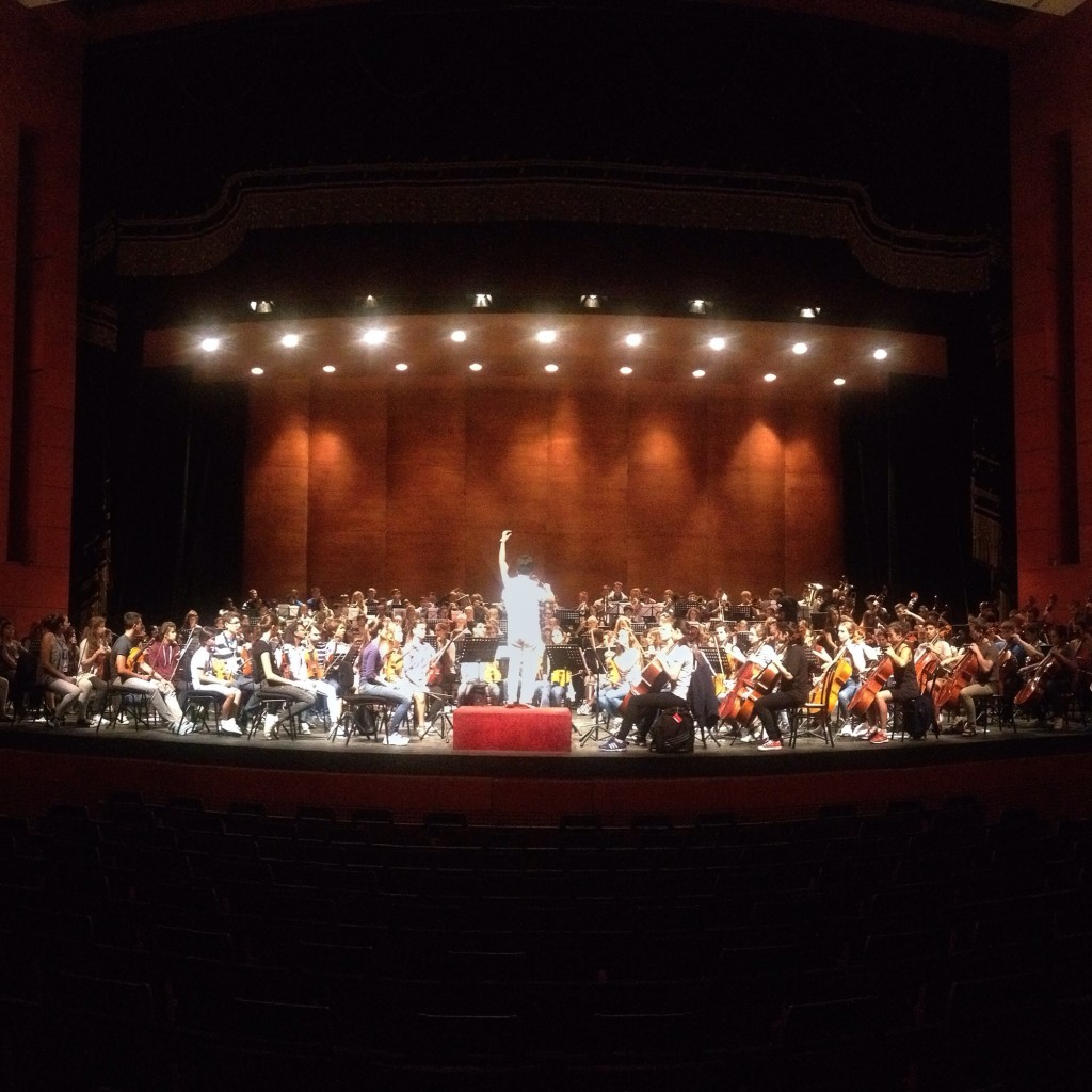 The full Sistema Europe Youth Orchestra playing together for the first time in Teatro degli Arcimboldi