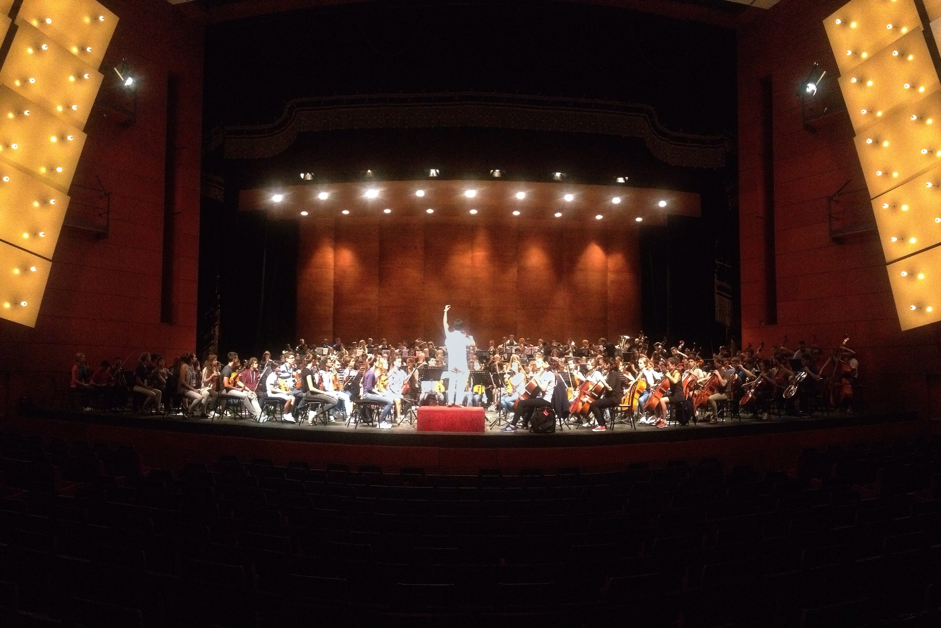 The full Sistema Europe Youth Orchestra playing together for the first time in Teatro degli Arcimboldi
