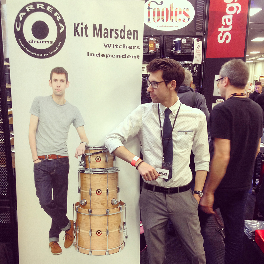 Showing the Carrera Cherry Custom at London Drum Show 2014